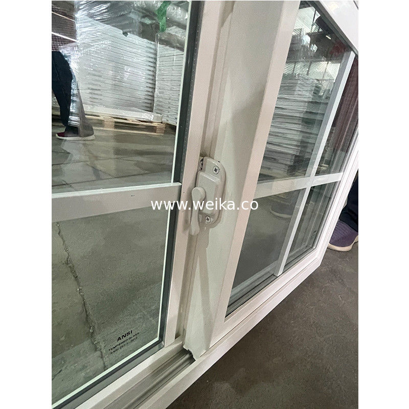 格子付き黒色プロフィール UPVC スライディングウィンドウと14年の生産経験