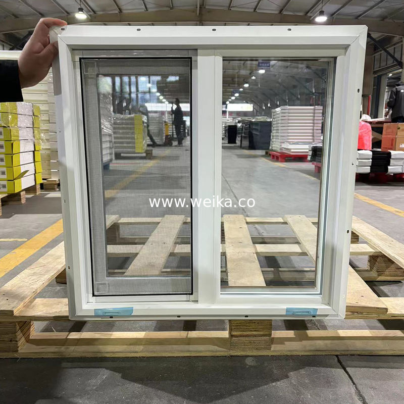 オーダーメイド UPVC スライディング ウィンドウ 木粒/白色 2色 可変色 & サイズ 内蔵スクリーン OEM メーカー