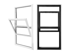 WEIKA white and black double color vinyl single hung window
