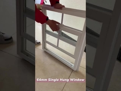 WEIKA 64 シリーズ NFRC ビニール UPVC シングル ハング 窓