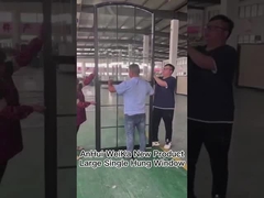 グラスグリル付きの大きなカーブ型UPVCシングルハンガングウィンドウ