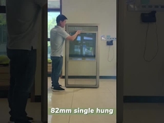 カラー 換気 ガラス アプリコット UPVC シングル ハング 窓 垂直 スライディング デザイン